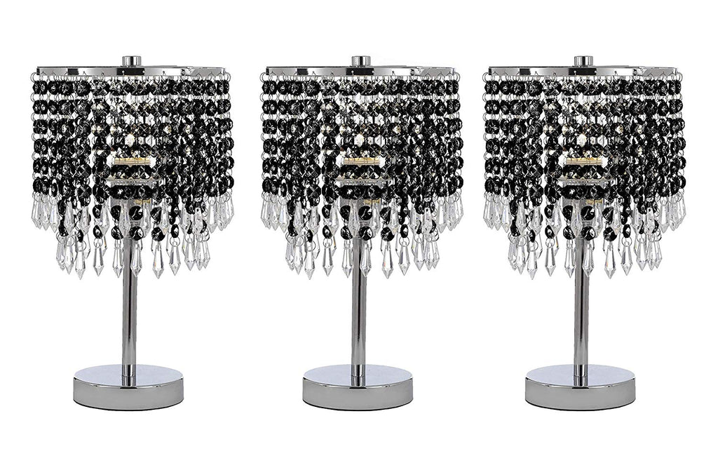 Chrome Round Crystal Bedroom Desk Lamp Table Lamp Bedside Lamp - Set of 3 -  J10-SP-106/B87 - set of 3
