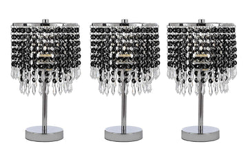 Chrome Round Crystal Bedroom Desk Lamp Table Lamp Bedside Lamp - Set of 3 -  J10-SP-106/B87 - set of 3