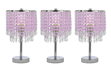 Chrome Round Crystal Bedroom Desk Lamp Table Lamp Bedside Lamp - Set of 3 - J10-SP-106/B84 - set of 3