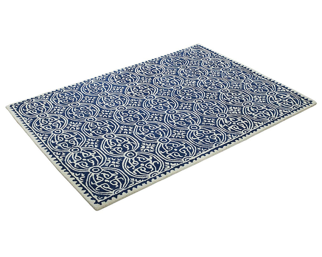 Handtufted Moroccan Navy Wool Area Rug 8 X 10 - J10-IN-210-8X10