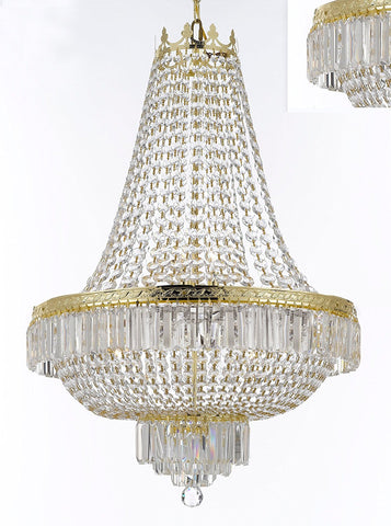 French Empire Crystal Chandelier Lighting - Great for the DiningRoom, Foyer, Entry Way, Living Room! H36" X W30" - A500-B102/CG/870/14