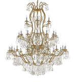 *CLOSEOUT PRICE - LIMITED QUANTITY LEFT* Large Foyer Iron Chandelier Chandeliers Lighting with Crystal! H60" x W52" - CO-CG/3031/36+1