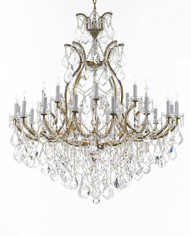 Swarovski Crystal Trimmed Chandelier Lighting Chandeliers H52" X W46" Dressed with Large, Luxe Crystals - Great for the Foyer, Entry Way, Living Room, Family Room and More - A500-B90/52/2MT/24+1SW