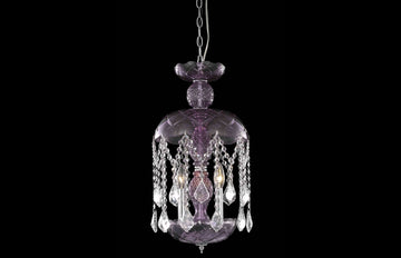 C121-7803D11PE/RC - Regency Lighting: Baroque 3 light Purple Pendant Clear Royal Cut Crystal