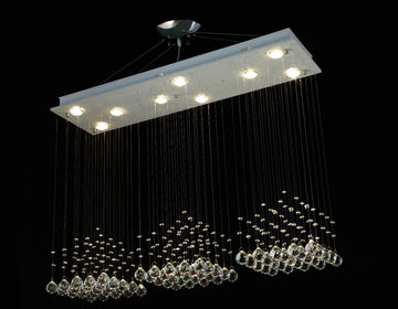 Raindrop Crystal Fixture Crystal Lighting Pendant Chrome Finish - J10-26060/3+3+3