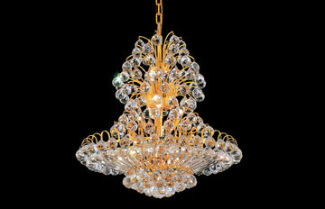 C121-2908D24G/EC - Regency Lighting: Sirius 14 light Gold Chandelier Clear Elegant Cut Crystal