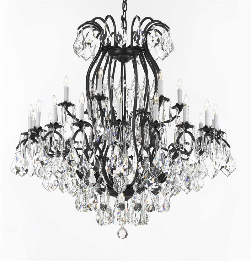Wrought Iron Chandelier Crystal Chandeliers Lighting Empress Crystal (Tm) H46" W46" - A113-3034/18+6