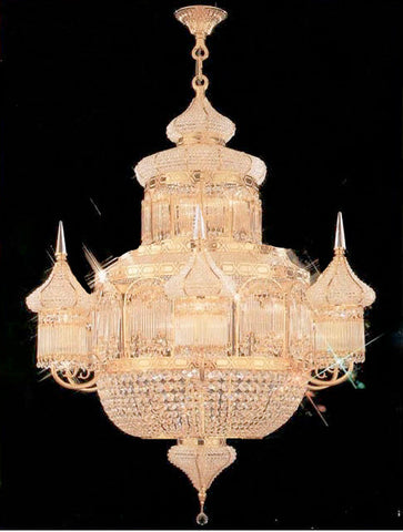 Moroccan Mosque Crystal Chandelier W 28" H 36" - A93-624/16