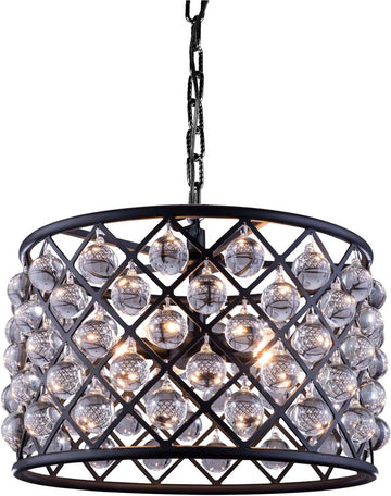 C121-1204D20MB/RC By Elegant Lighting - Madison Collection Mocha Brown Finish 6 Lights Pendant lamp