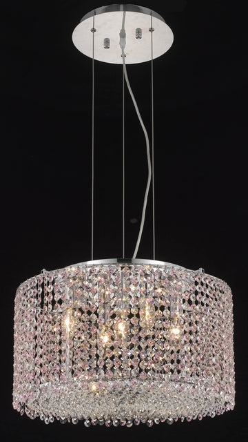 C121-1293D18C-LT/RC By Elegant Lighting Moda Collection 5 Light Chandeliers Chrome Finish