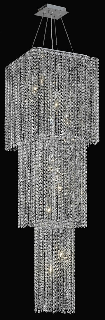C121-1299G54C-TO/RC By Elegant Lighting Moda Collection 9 Light Chandeliers Chrome Finish