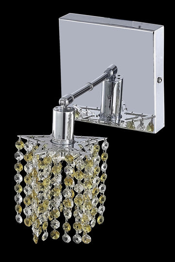 C121-1381W-S-P-JT/RC By Elegant Lighting Mini Collection 1 Light Wall Sconces Chrome Finish