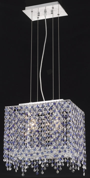 C121-1391D14C-CL/RC By Elegant Lighting Moda Collection 2 Light Chandeliers Chrome Finish