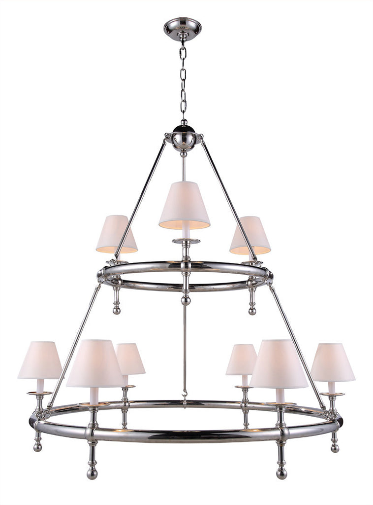C121-1406G45PN By Elegant Lighting - Montgomery Collection Polished Nickel Finish 9 Lights Pendant lamp