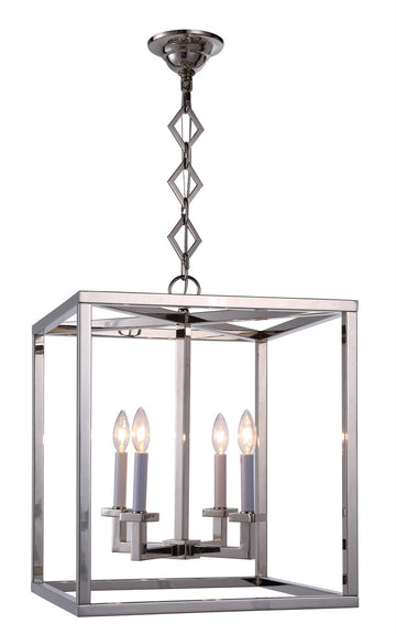 C121-1415D18PN By Elegant Lighting - Jackson Collection Polished Nickel Finish 4 Lights Pendant lamp