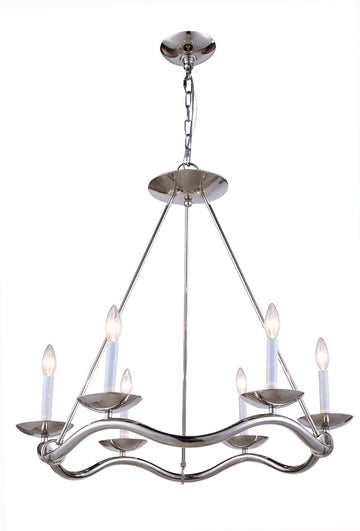 C121-1419D29PN By Elegant Lighting - Perry Collection Polished Nickel Finish 6 Lights Pendant lamp