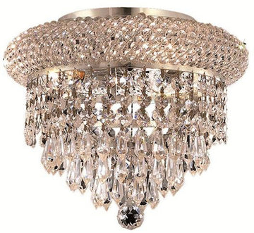 ZC121-1802F10C/EC By Regency Lighting - Primo Collection Chrome Finish 3 Lights Flush Mount