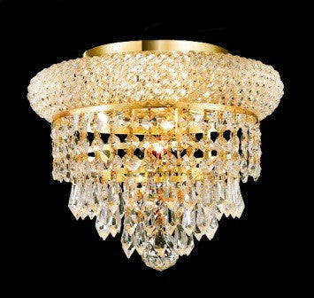 C121-1802F10G By Regency Lighting-Primo Collection Gold Finish 3 Lights Flush