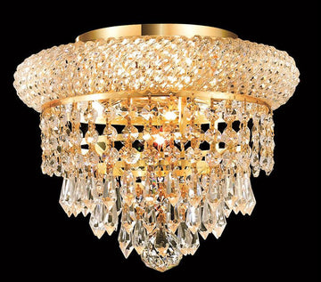 ZC121-1802F10G/EC By Regency Lighting - Primo Collection Gold Finish 3 Lights Flush Mount