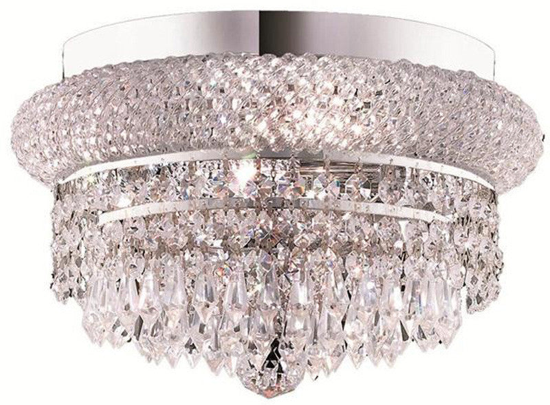 ZC121-1802F12C/EC By Regency Lighting - Primo Collection Chrome Finish 4 Lights Flush Mount