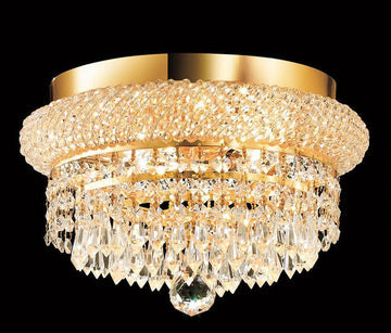 ZC121-1802F12G/EC By Regency Lighting - Primo Collection Gold Finish 4 Lights Flush Mount
