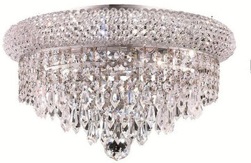 ZC121-1802F14C/EC By Regency Lighting - Primo Collection Chrome Finish 6 Lights Flush Mount
