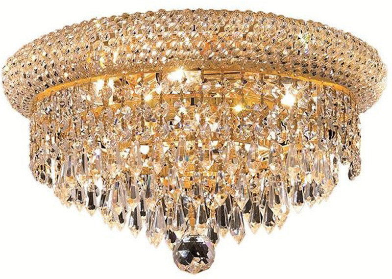 ZC121-1802F14G/EC By Regency Lighting - Primo Collection Gold Finish 6 Lights Flush Mount