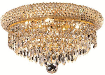 ZC121-1802F14G/EC By Regency Lighting - Primo Collection Gold Finish 6 Lights Flush Mount