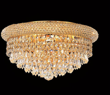 ZC121-1802F16G/EC By Regency Lighting - Primo Collection Gold Finish 8 Lights Flush Mount