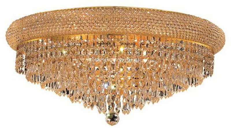 ZC121-1802F24G/EC By Regency Lighting - Primo Collection Gold Finish 12 Lights Flush Mount