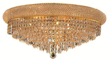 ZC121-1802F24G/EC By Regency Lighting - Primo Collection Gold Finish 12 Lights Flush Mount