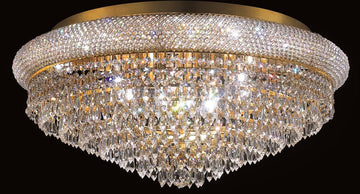 ZC121-1802F28G/EC By Regency Lighting - Primo Collection Gold Finish 15 Lights Flush Mount