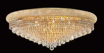 ZC121-1802F36G/EC By Regency Lighting - Primo Collection Gold Finish 20 Lights Flush Mount