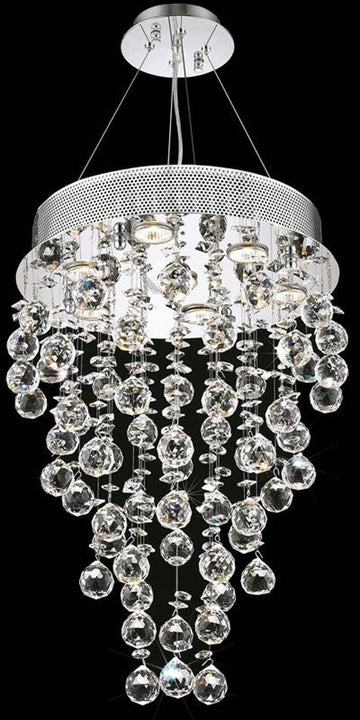 C121-2006D16C(LED)/RC By Elegant Lighting Galaxy Collection 7 Light Dining Room Chrome Finish