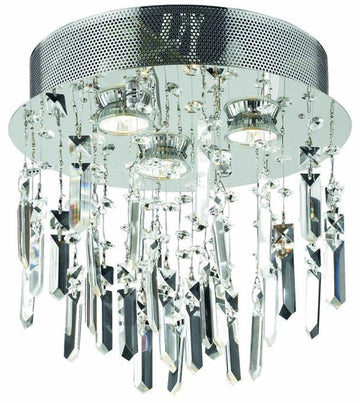 ZC121-V2006F13SC/EC By Elegant Lighting - Galaxy Collection Chrome Finish 3 Lights Flush Mount