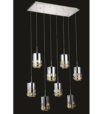 C121-2055D8O/RC By Elegant Lighting Broadway Collection 8 Light Pendant Chrome Finish