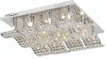 C121-2087F20C/EC By Elegant Lighting - Concept Collection Chrome Finish 12 Lights Flush Mount