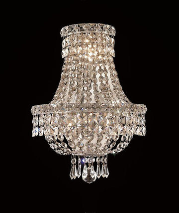 ZC121-V2528W12C/EC By Elegant Lighting - Tranquil Collection Chrome Finish 3 Lights Wall Sconce