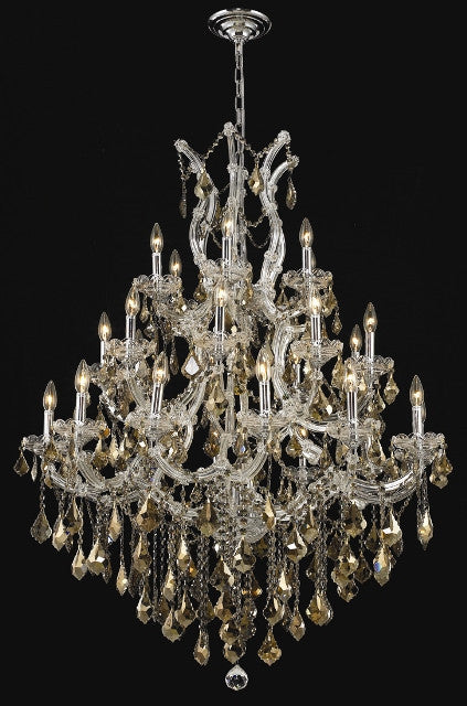 C121-2800D38C-GT/RC By Elegant Lighting Maria Theresa Collection 28 Light Chandeliers Chrome Finish