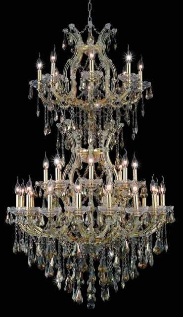 C121-2801D36SG-GT/RC By Elegant Lighting Maria Theresa Collection 34 Light Chandeliers Gold Finish