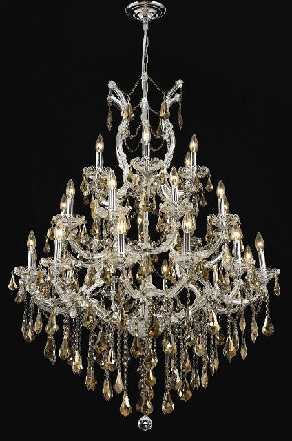 C121-2801D38C-GT/RC By Elegant Lighting Maria Theresa Collection 28 Light Chandeliers Chrome Finish