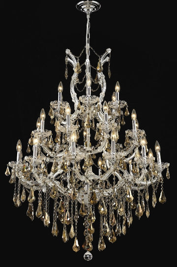 C121-2801D38C-GT/RC By Elegant Lighting Maria Theresa Collection 28 Light Chandeliers Chrome Finish