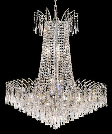 C121-2830G80C-GT/RC By Elegant Lighting Aria Collection 19 Light Chandeliers Chrome Finish