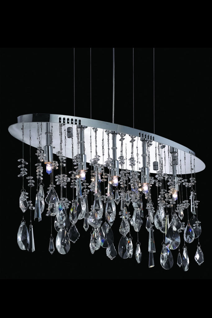 C121-5902D26C/RC By Elegant Lighting Mirage Collection 5 Light Chandeliers Chrome Finish