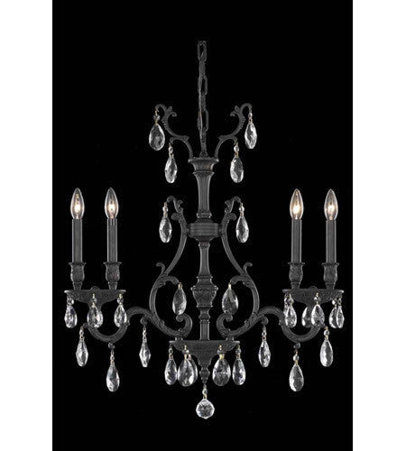 C121-8604D26DB/RC By Elegant Lighting Monarch Collection 4 Light Dining Room Dark Bronze Finish