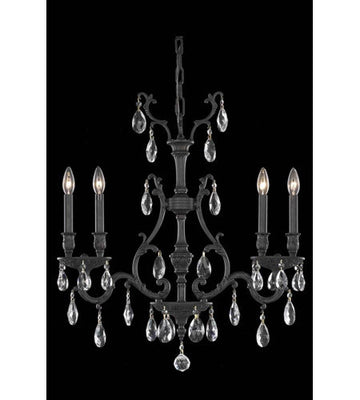 C121-8604D26DB/RC By Elegant Lighting Monarch Collection 4 Light Dining Room Dark Bronze Finish