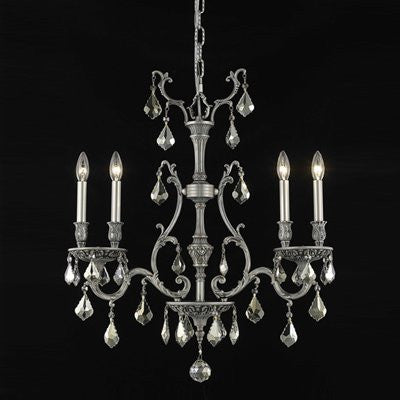 C121-9604D26DB-GS/RC By Elegant Lighting Monarch Collection 4 Lights Chandelier Dark Bronze Finish