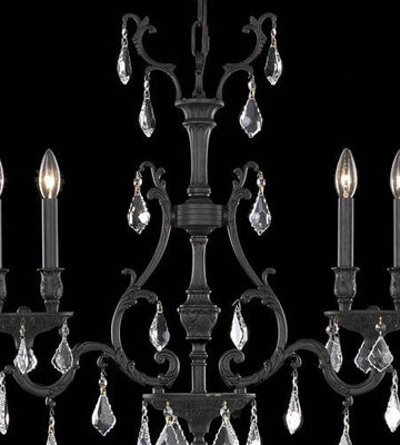 C121-9604D26DB+SH-1E31S/RC By Elegant Lighting Monarch Collection 4 Light pendant Dark Bronze Finish