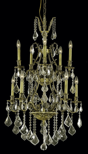 C121-9610D26AB-GS/RC By Elegant Lighting Monarch Collection 10 Light Chandeliers Antique Bronze Finish