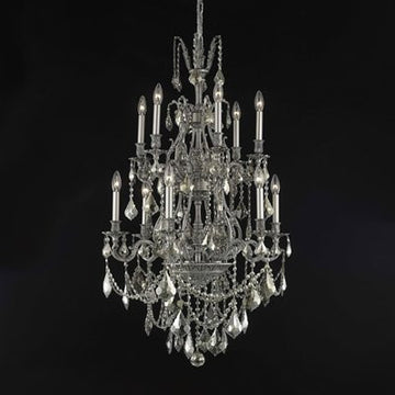 C121-9612D27DB/RC By Elegant Lighting Monarch Collection 12 Lights Chandelier Dark Bronze Finish
